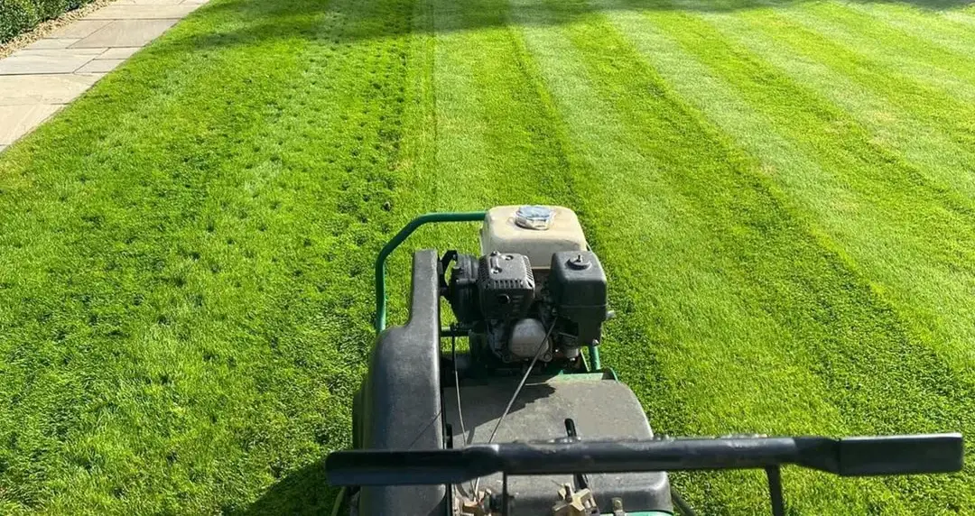 Aerator on lawn