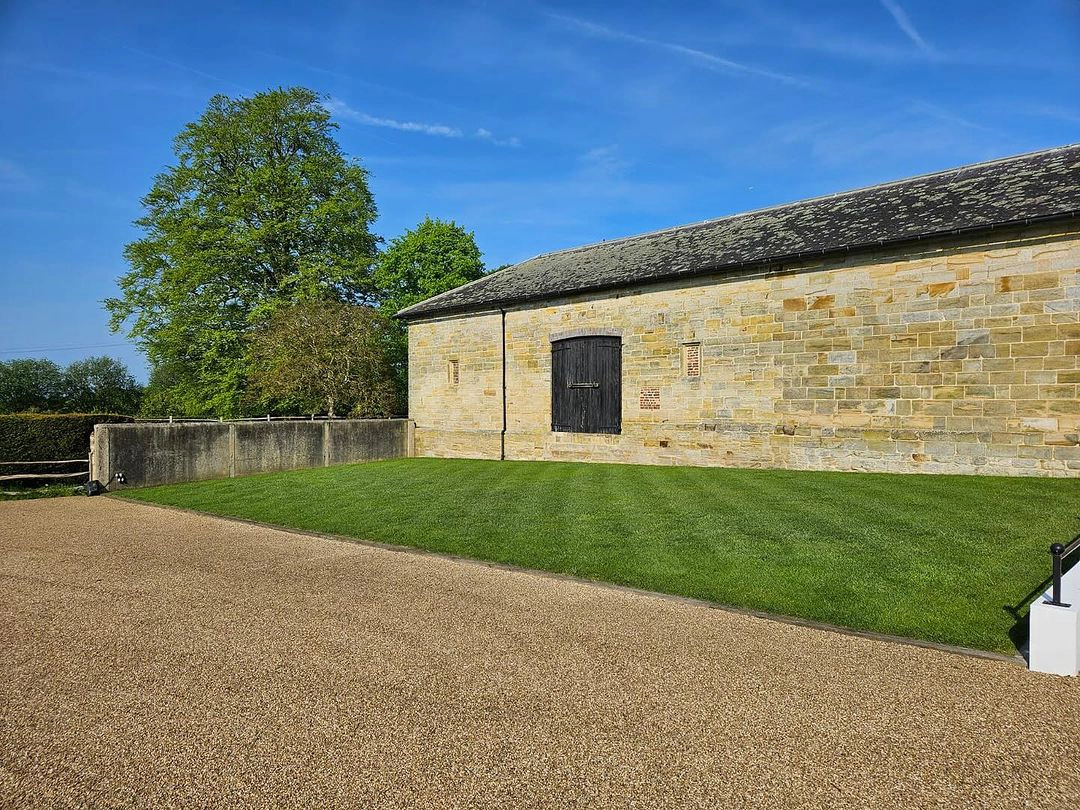 Lawn with gravel yard